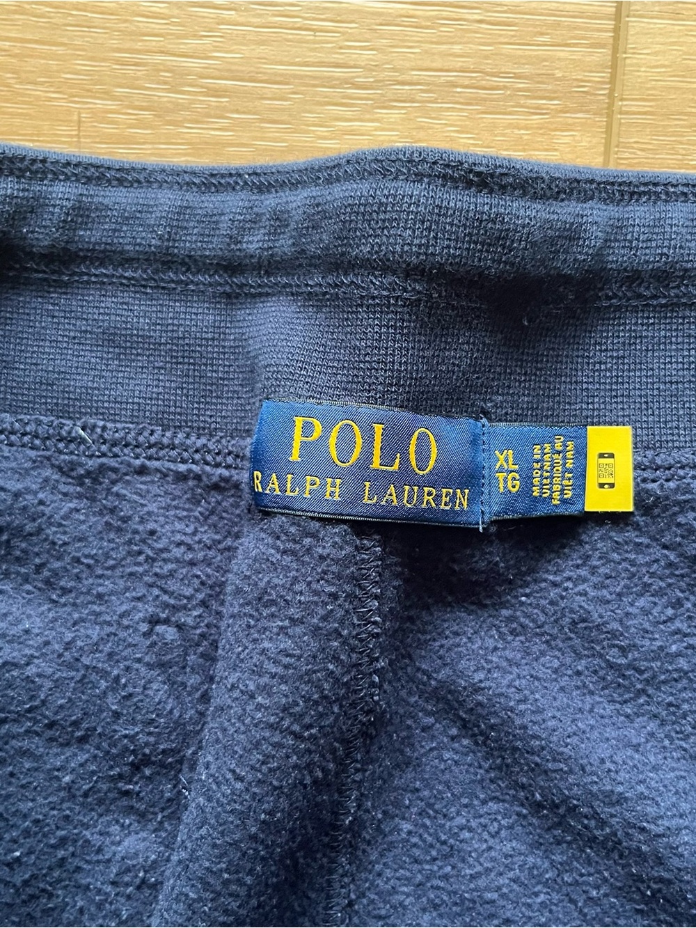 Polo Ralph Lauren navy blue yellow punny ankle tie jogger sweatpants size XL - Picture 3 of 9